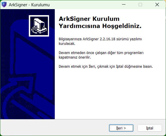 ArkSigner yazılımının kurulması