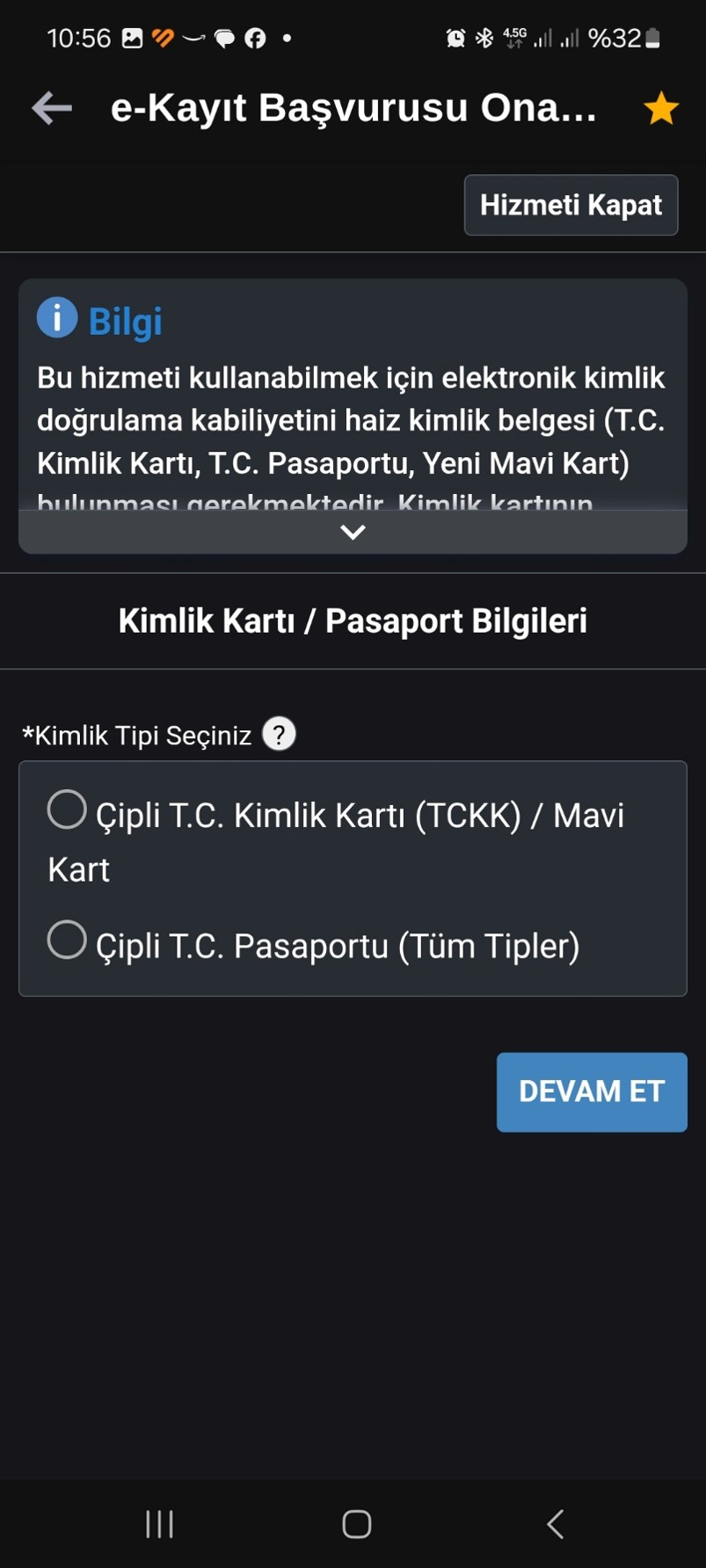 Çipli T.C. Kimlik Kartı / Mavi Kart