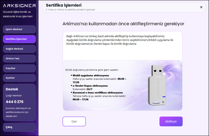 Sertifika İşlemleri